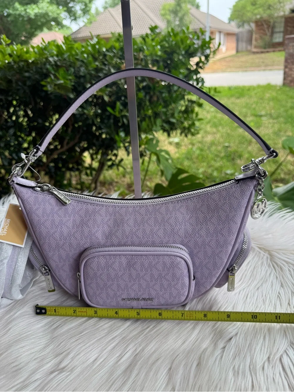 Michael Kors Lavender Saffiano Crescent Shoulder Bag